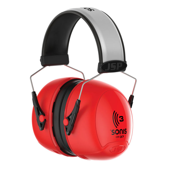 JSP Sonis3 Extra Visibility Adjustable Ear Defenders - 37dB SNR