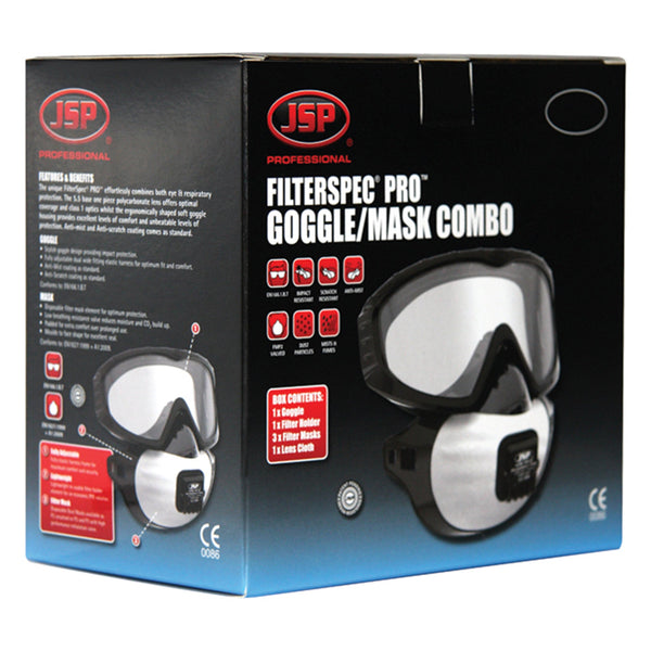 JSP Filterspec® PRO Goggle FFP3V Valved