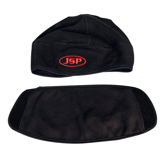 JSP Surefit™ Thermal Safety Helmet Liner with Removable Face Covering – Medium/Large – Black