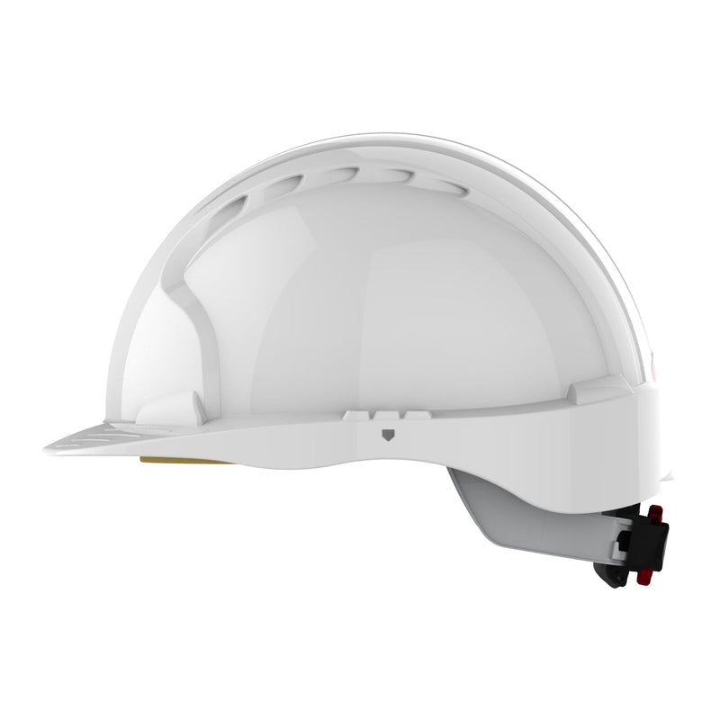 JSP EVO5 Olympus Global Standards Hard Hat - Wheel Ratchet - White