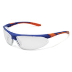 JSP Stealth 9000 Safety Specs - Clear K&N Anti-scratch/Anti-mist Lenses - Blue / Orange Frame - thumbnail 1