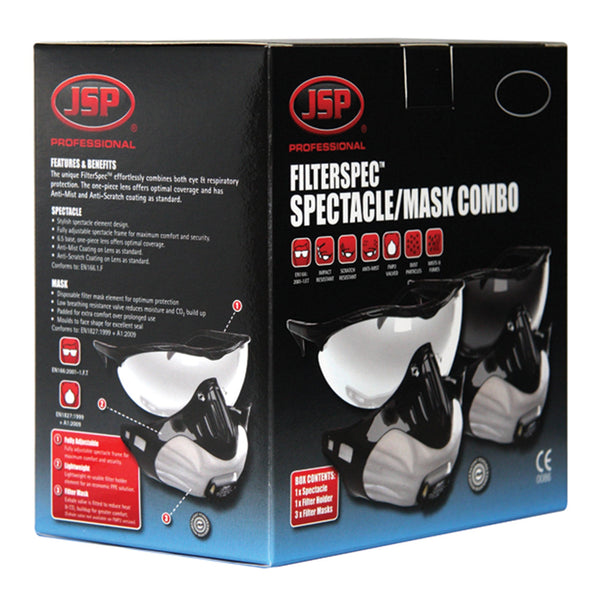 JSP Filterspec FFP2V - Black / Clear