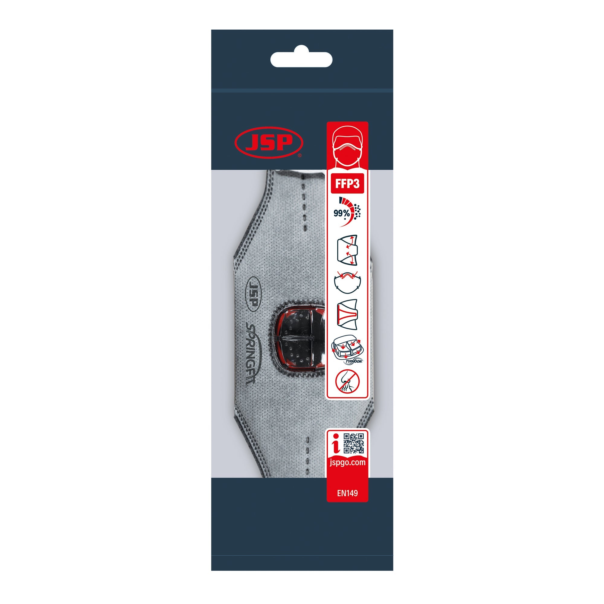 JSP Springfit™ 436ML FFP3 with Typhoon Valve - Retail Ready