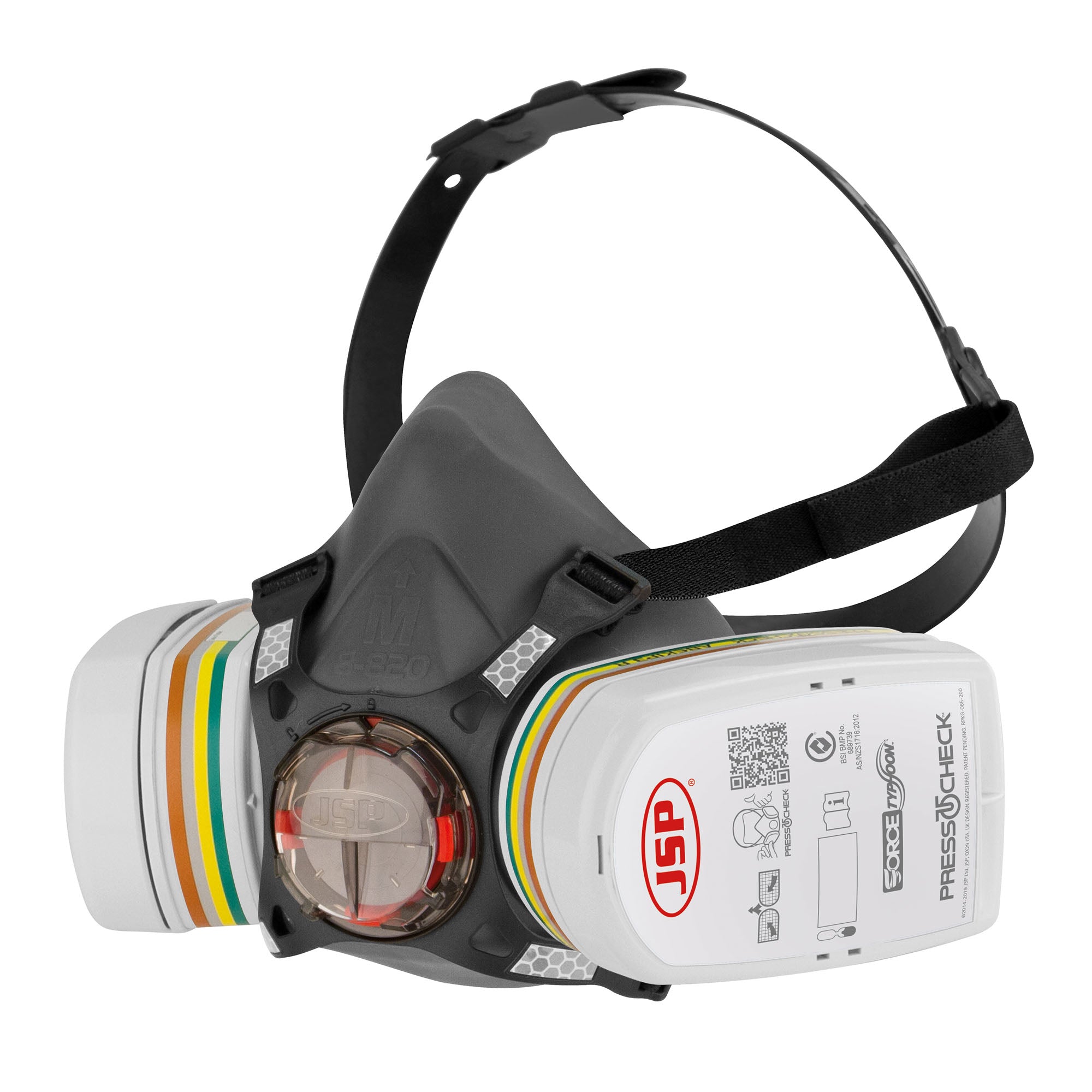 JSP Force8 Half Face Mask Respirator with PressToCheck - ABEK1P3 Filters