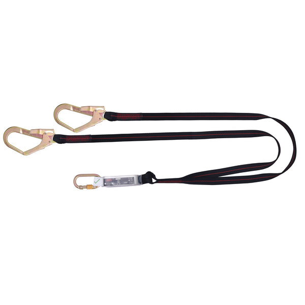 JSP Spartan™ 2m Twin Fall Arrest Lanyard - Black