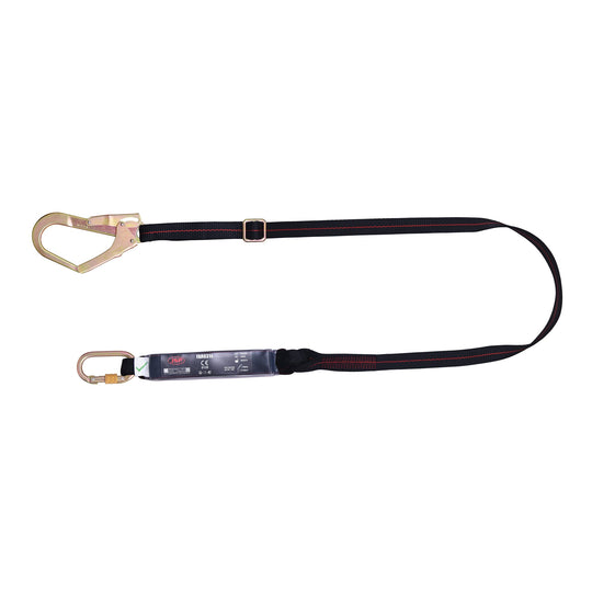 JSP Spartan&trade; 2m Adjustable Single Fall Arrest Lanyard - Black