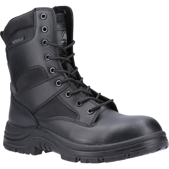 Amblers Combat hi-leg waterproof metal-free boot with side zip.