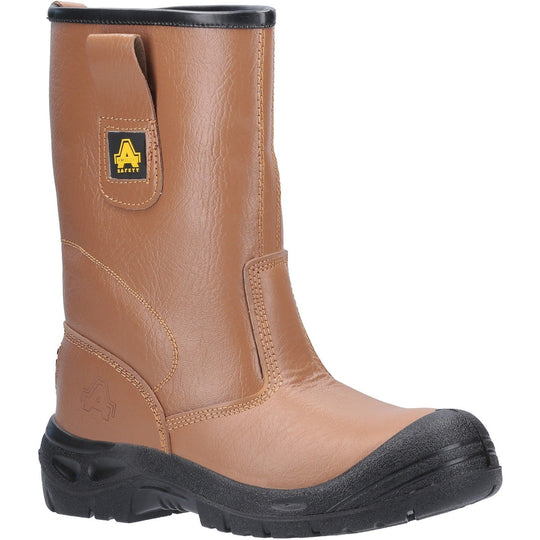Front view of the brown leather FS142 safety rigger boot.