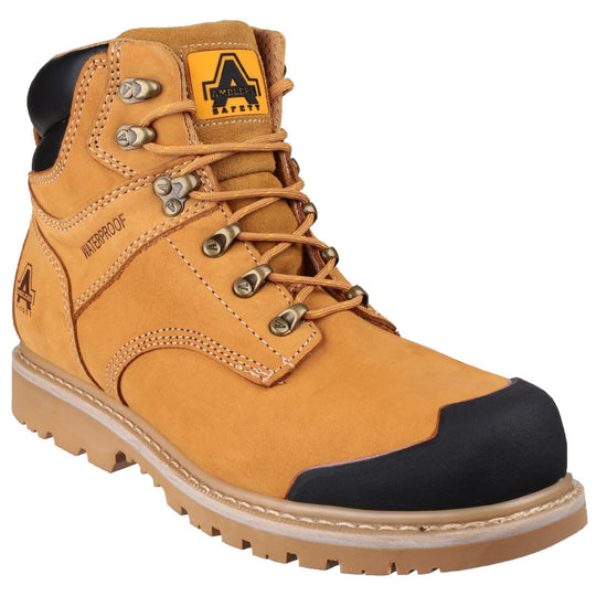 Amblers FS226 industrial safety boot in dark brown leather.