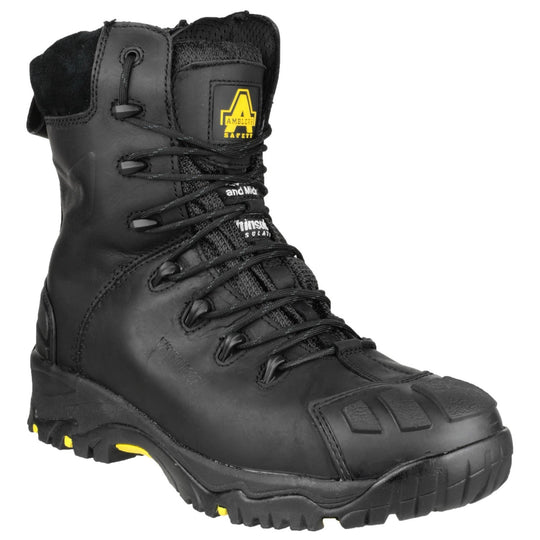 Amblers FS999 hi-leg composite safety boot with a convenient side zip.