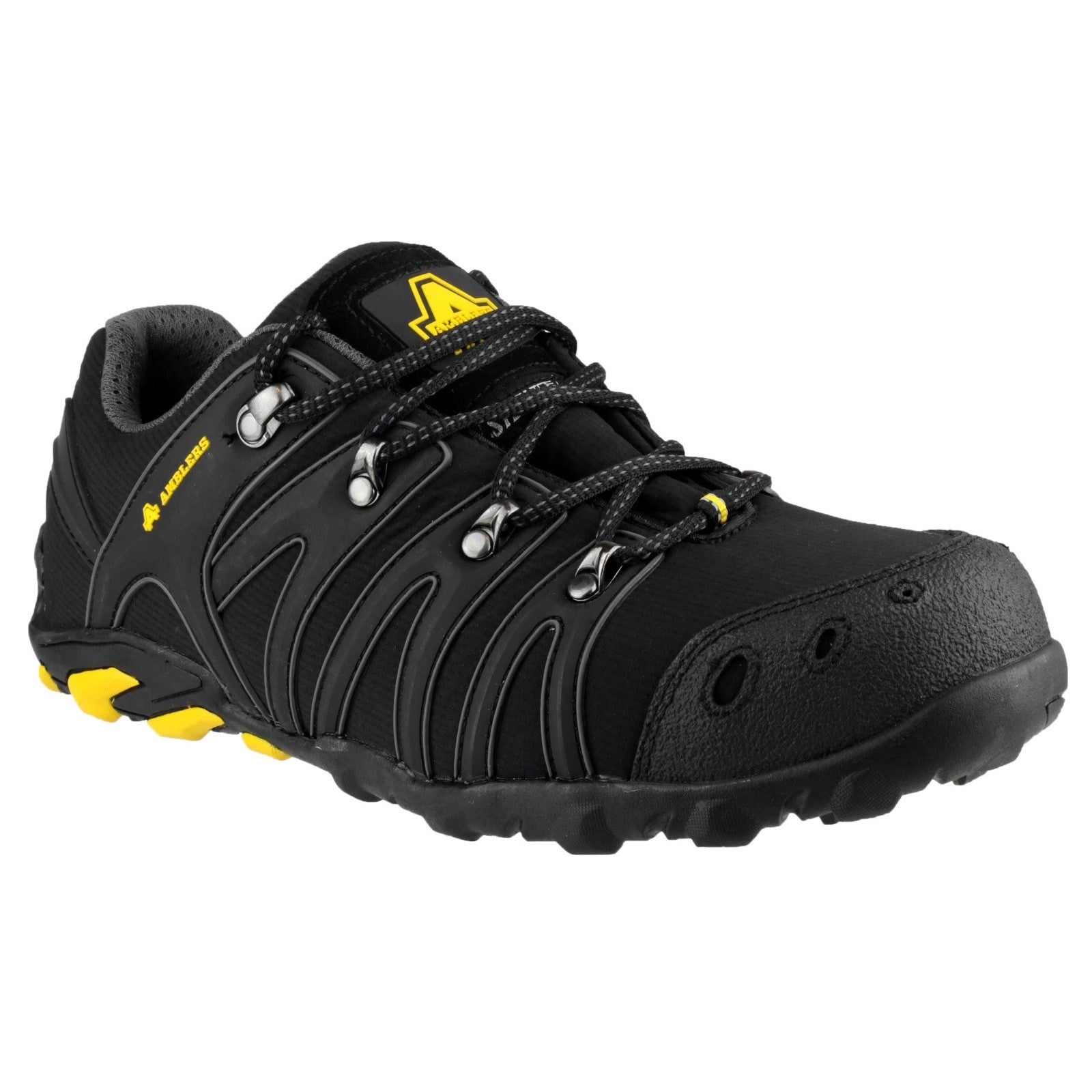 Amblers FS23 soft shell safety trainer in black with grey details.