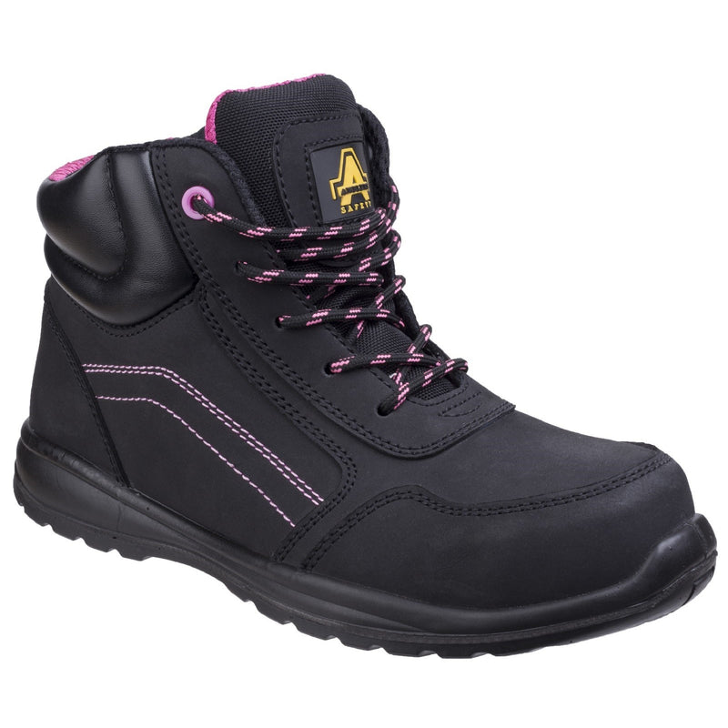 Amblers AS601 Lydia ladies' composite safety boot with side zip in brown.