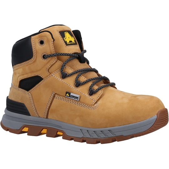 Amblers 261 safety boots in a classic honey color.