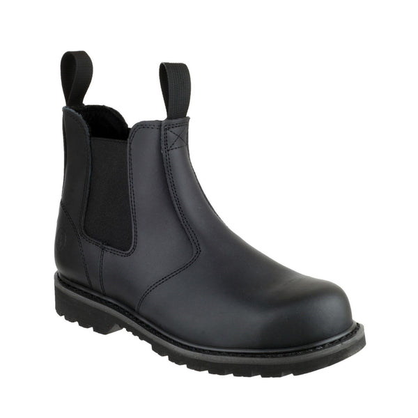 Amblers FS5 Goodyear welted pull-on safety dealer boot in brown.