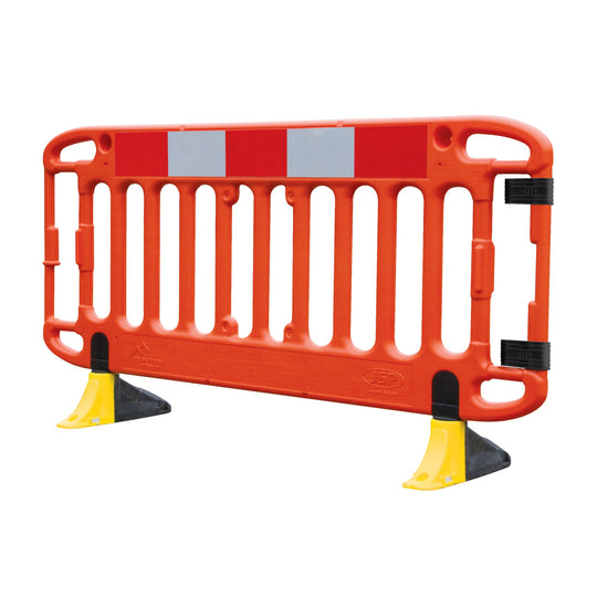 JSP Frontier 2m Blow Moulded Road Traffic Barrier with Yellow Anti-Trip Feet - Orange