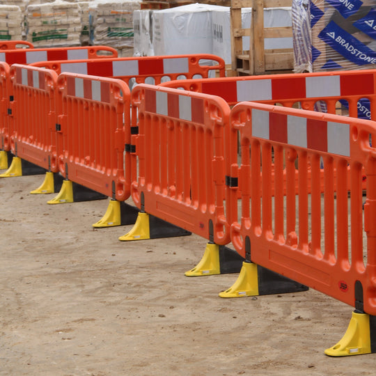 JSP Frontier 2m Blow Moulded Road Traffic Barrier with Yellow Anti-Trip Feet - Orange