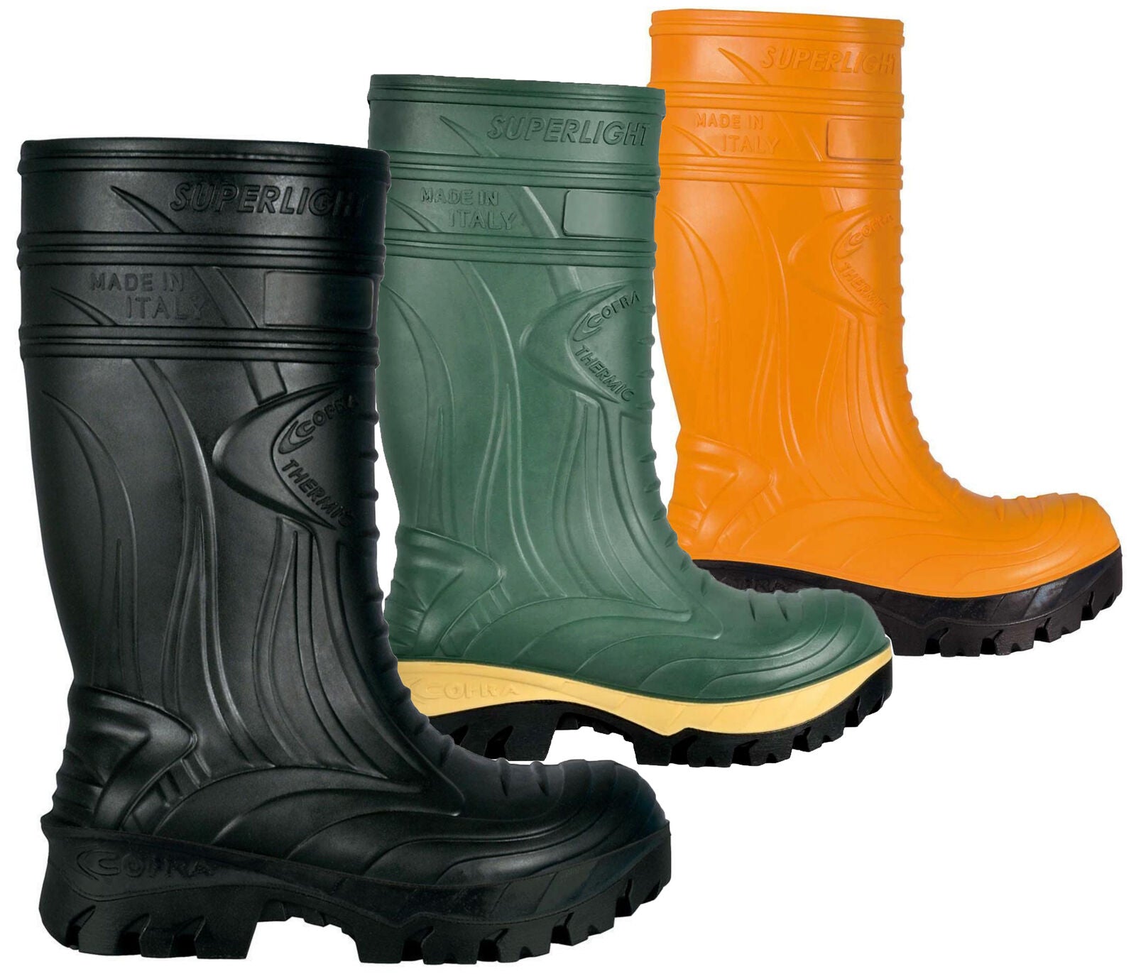 Cofra Thermic Composite Safety Wellington Boots S5 - Green/Orange/Black/White