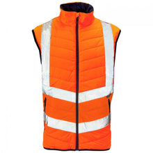 Supertouch Supertouch Hi Vis Orange 2 Tone Puffer Bodywarmer - H146