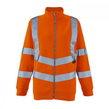 Supertouch Ladies Orange Eshaal Zipped Hi Vis Sweatshirt - HV315