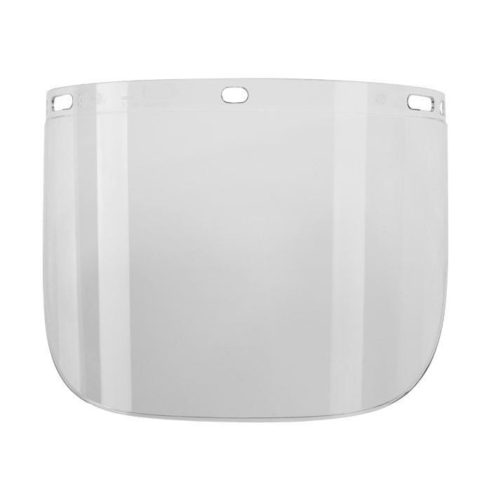 Clear polycarbonate replacement visor for an ST35 faceshield carrier.