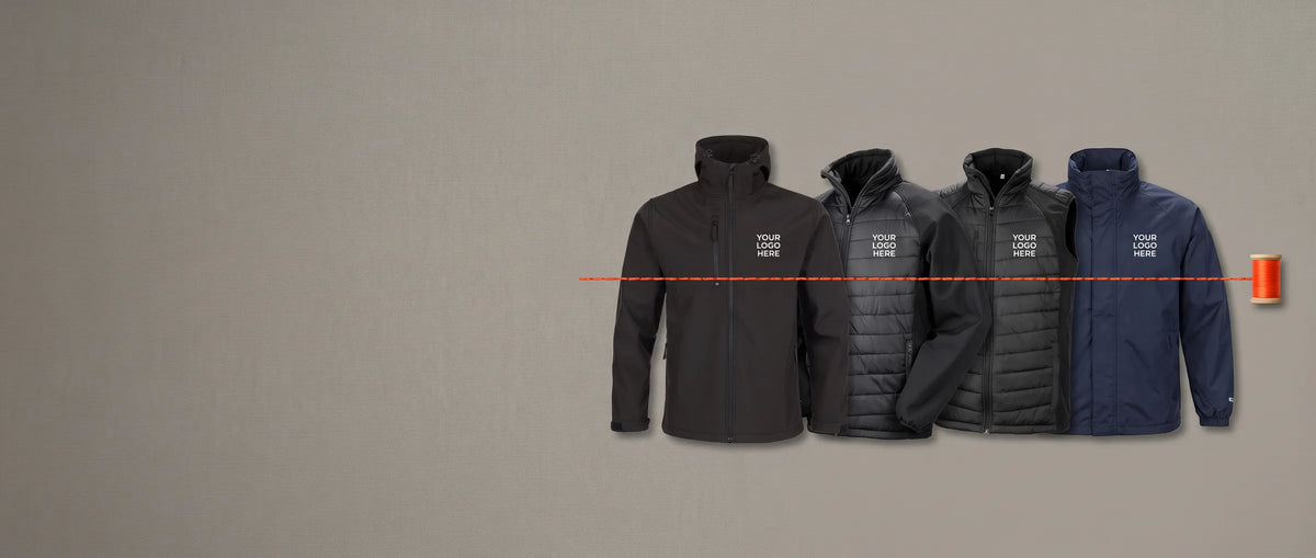Softshell, padded and waterproof work jackets embroidered with your logo